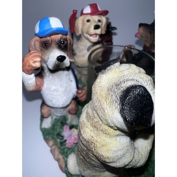 Golfing Circle of Friends Candle Holder Continental Creations Dogs Ready To Go - Picture 4 of 8